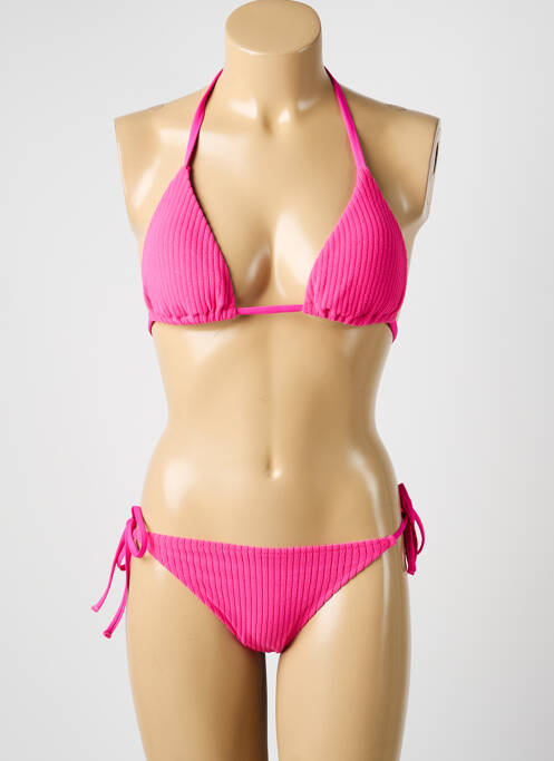 Costum de baie din două piese elasticitate sutien cu susținere înaltă și burete detașabil roz KIWI femme
