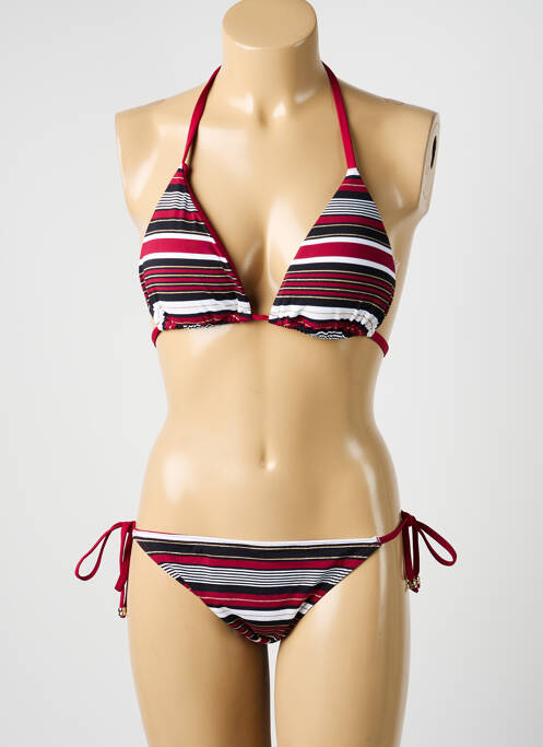 Costum de baie din două piese elasticitate sutien cu susținere înaltă și burete detașabil roșu KIWI femme