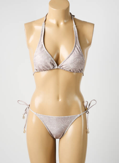 Costum de baie din două piese elasticitate sutien cu susținere înaltă și burete detașabil bej LOLITA ANGELS femme