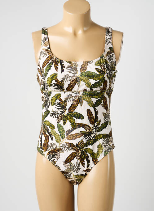 Costum de baie dintr-o singură piesă efect material satinat bej KIWI femme