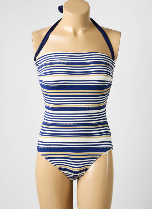 Costum de baie dintr-o singură piesă bretele elastice detașabile top bentiță albastru KIWI femme