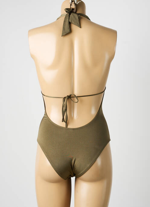 Costum de baie dintr-o singură piesă efect material satinat sutien cu susținere înaltă și burete detașabil verde DOLLY & JANE femme