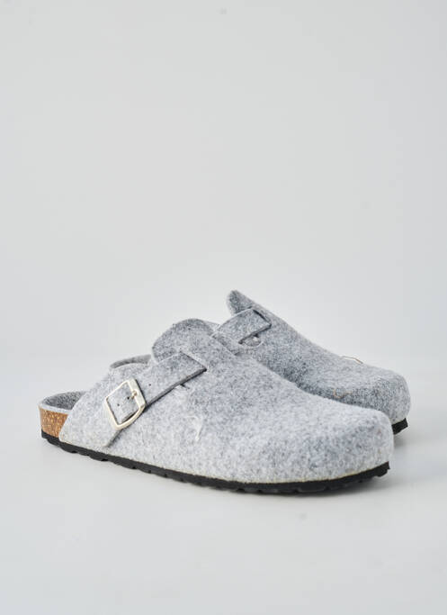 Papuci/pantofi de casă vârf rotund toc plat până la 3 cm gri CASUAL ATTITUDE femme