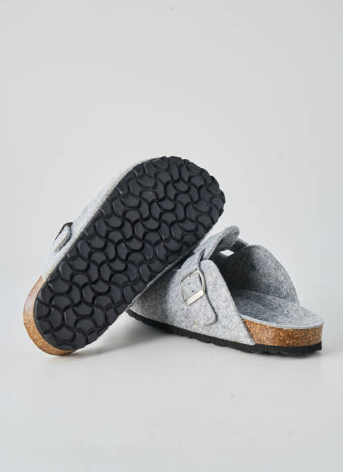 Papuci/pantofi de casă vârf rotund toc plat până la 3 cm gri CASUAL ATTITUDE femme