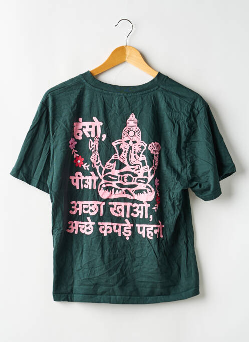 Tricou croială dreaptă mâneci scurte verde ELISE CHALMIN femme