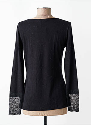 Top țesătură jersey mâneci lungi negru LAUREN VIDAL femeie