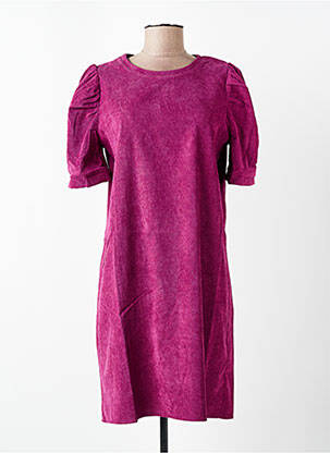 Rochie midi închidere cu fermoar la spate mâneci scurte violet MOLLY BRACKEN femeie