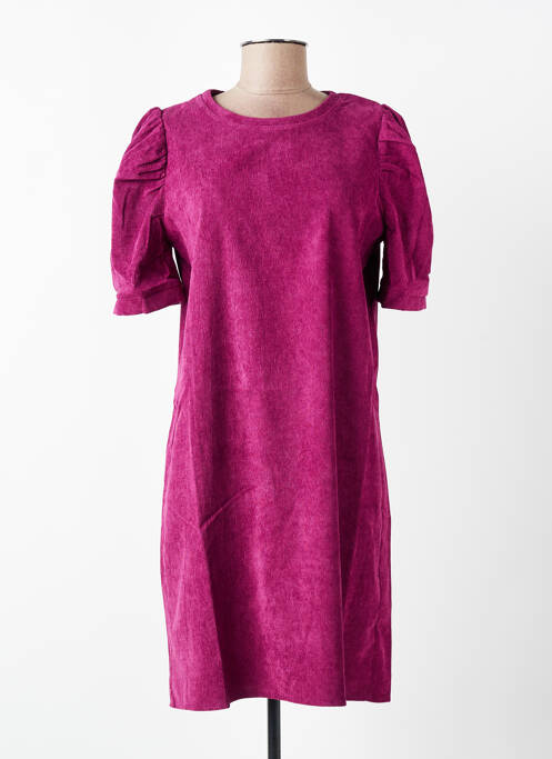 Rochie midi închidere cu fermoar la spate mâneci scurte violet MOLLY BRACKEN femme