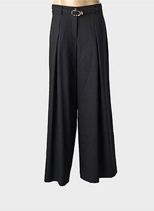 Pantalon larg țesătură poplin mărime normală negru IMPERIAL femeie