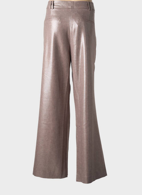Pantalon larg închidere cu fermoar sub clapetă cu nasturi mărime normală maro GEISHA femme