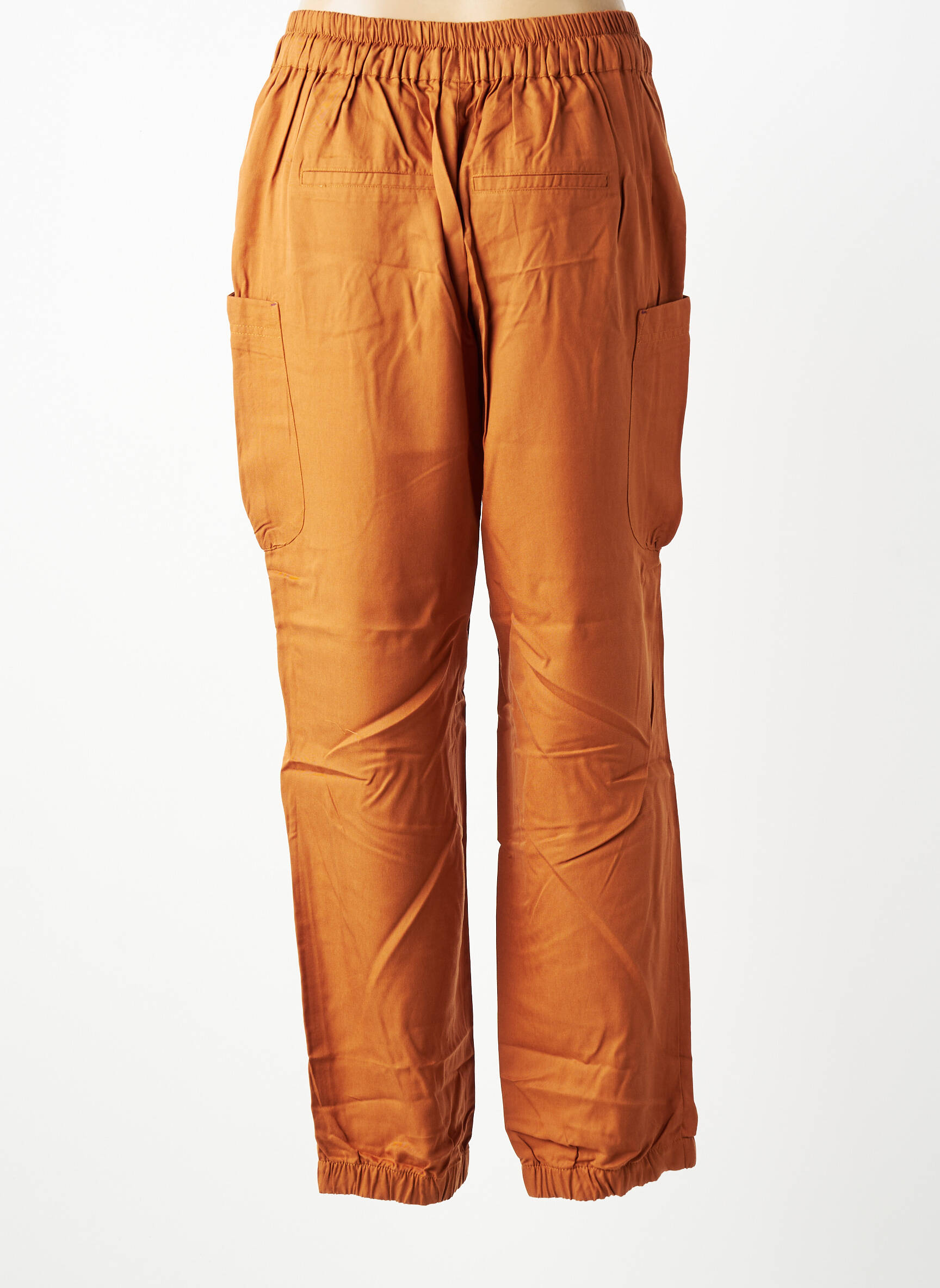 Pantalon drept țesătură poplin mărime normală maro SHEEGO femeie