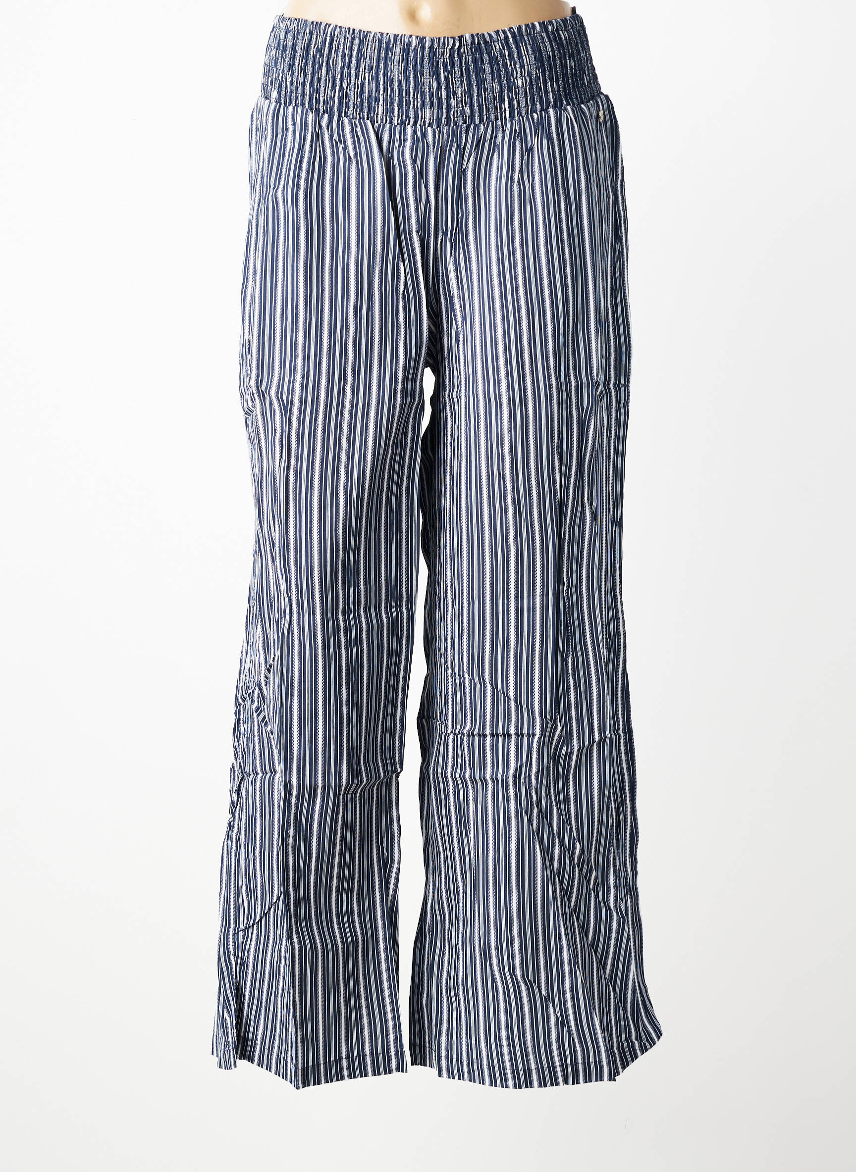 Pantalon drept țesătură poplin mărime normală albastru SHEEGO femeie