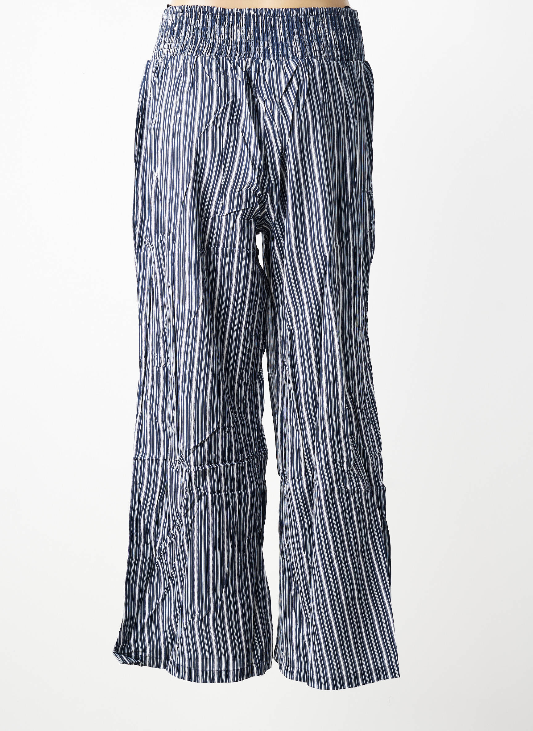 Pantalon drept țesătură poplin mărime normală albastru SHEEGO femeie
