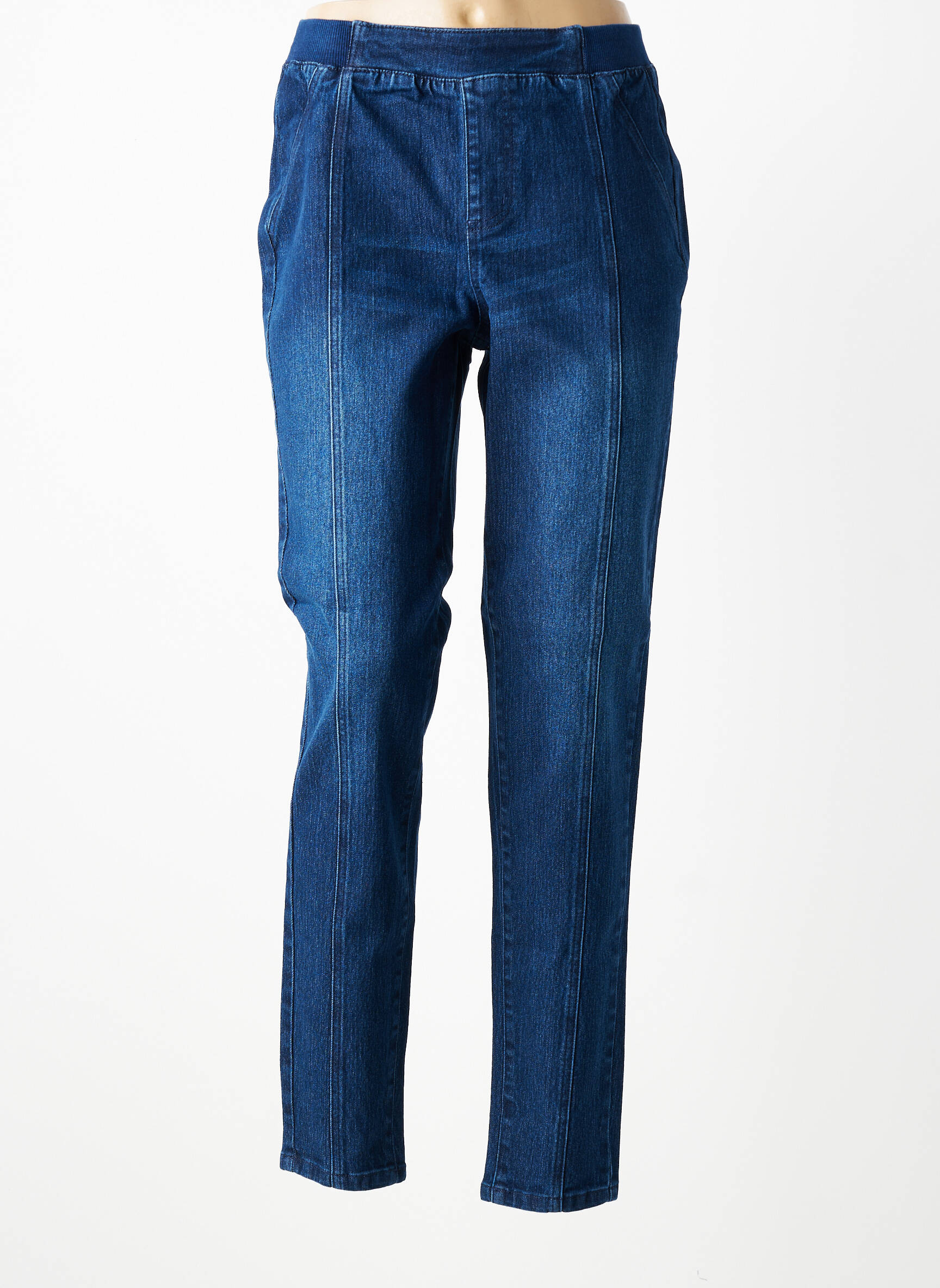 Jegging țesătură brută mărime normală albastru SHEEGO femeie