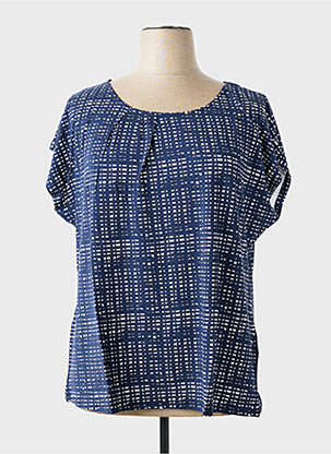 Tricou croială dreaptă mâneci scurte albastru SHEEGO femeie
