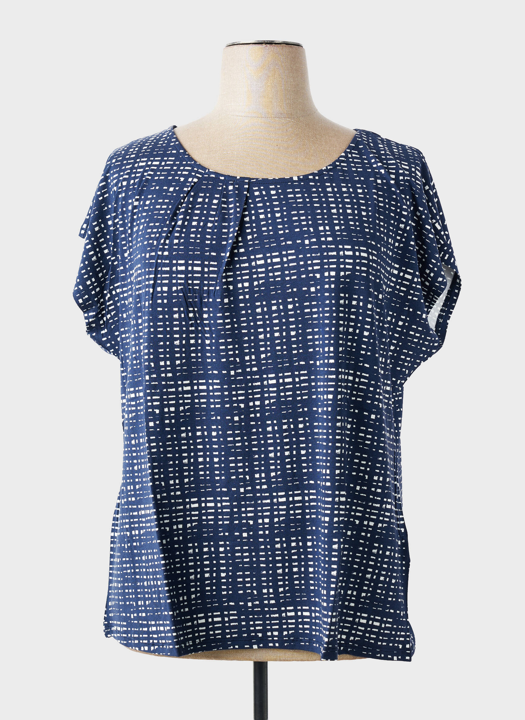Tricou croială dreaptă mâneci scurte albastru SHEEGO femeie