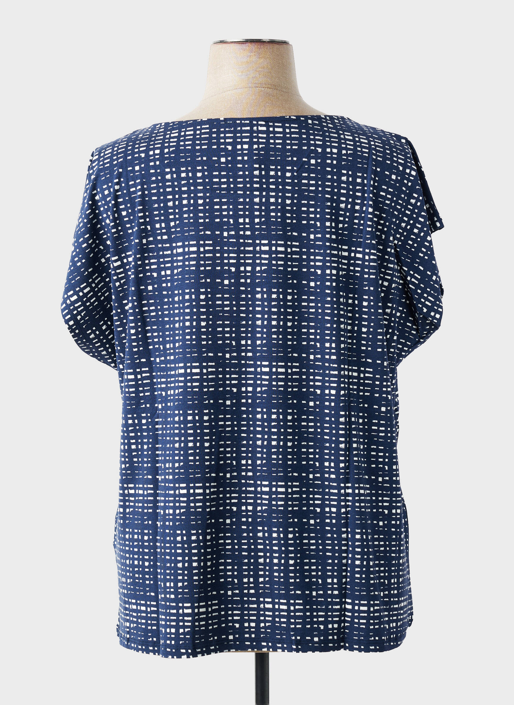 Tricou croială dreaptă mâneci scurte albastru SHEEGO femeie