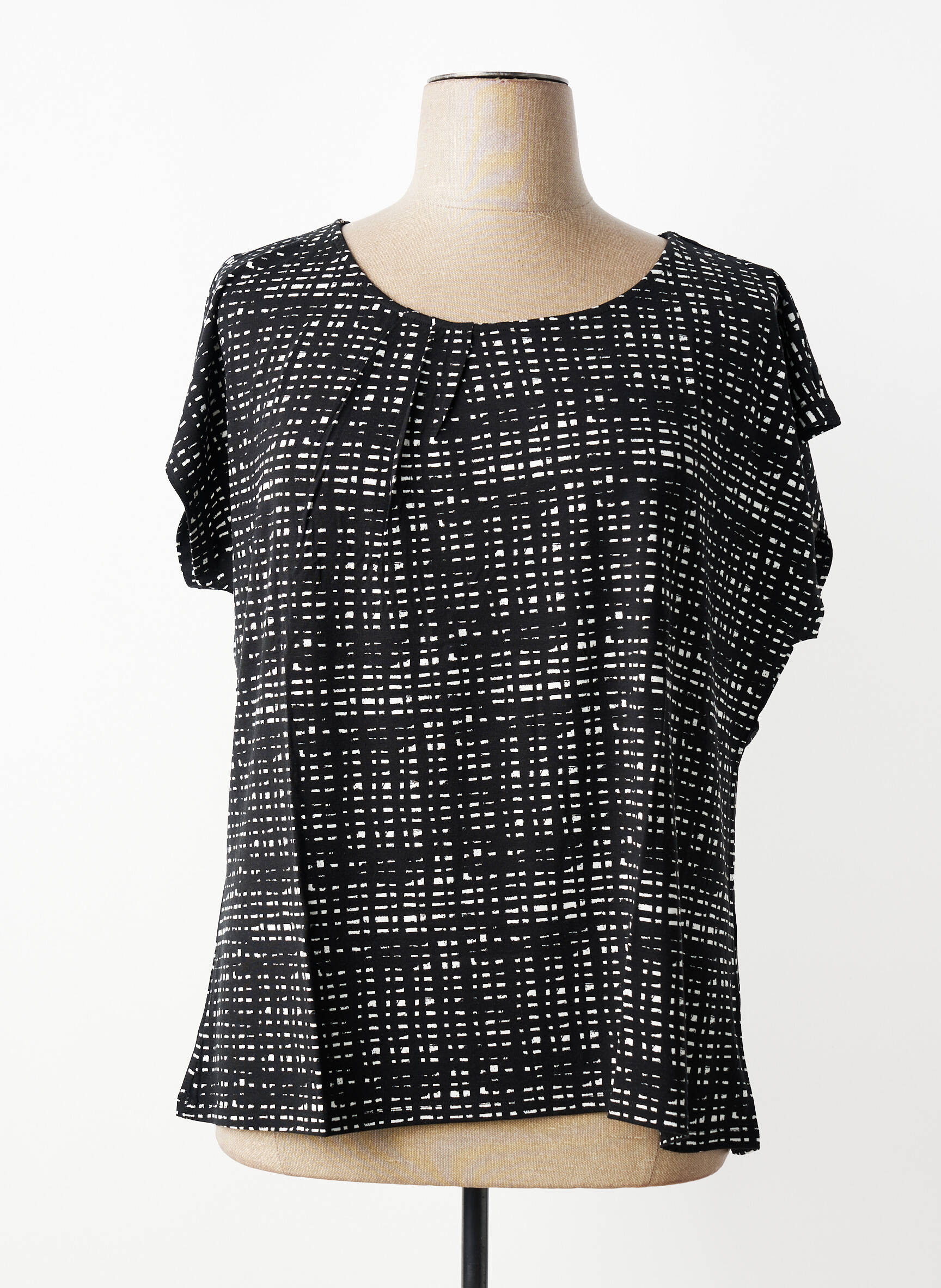 Tricou croială dreaptă mâneci scurte negru SHEEGO femeie