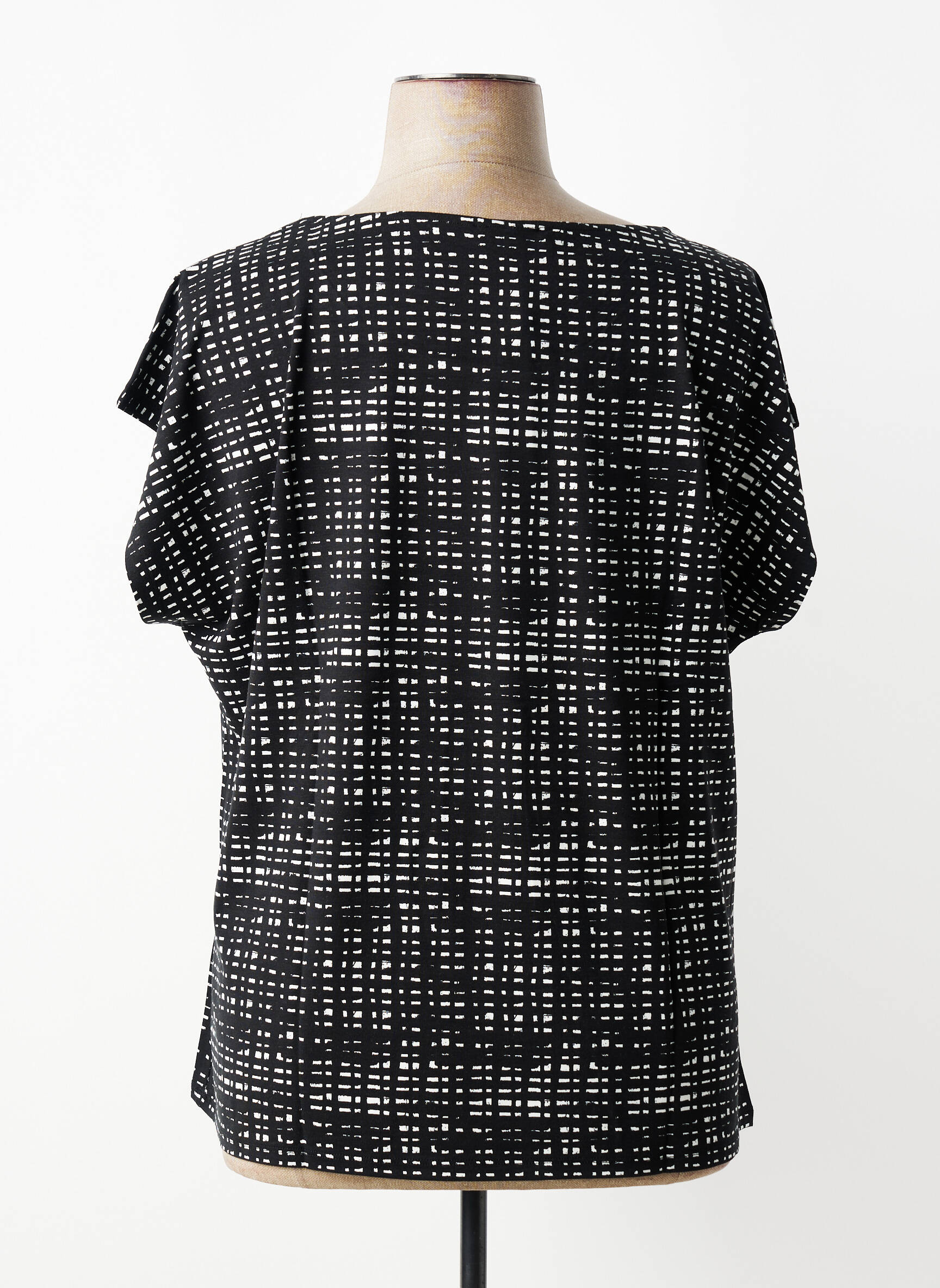 Tricou croială dreaptă mâneci scurte negru SHEEGO femeie