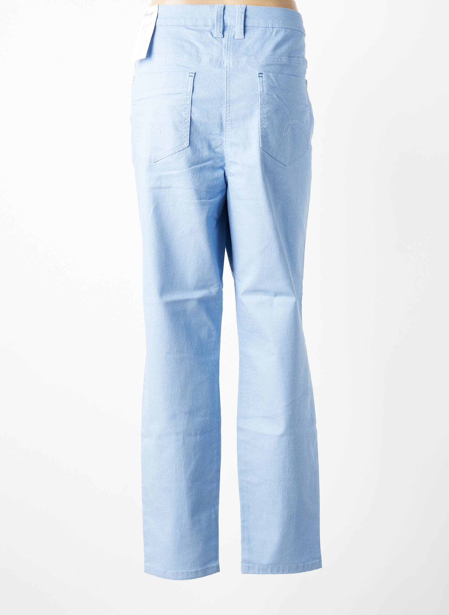 Pantalon slim țesătură poplin mărime normală albastru SHEEGO femeie
