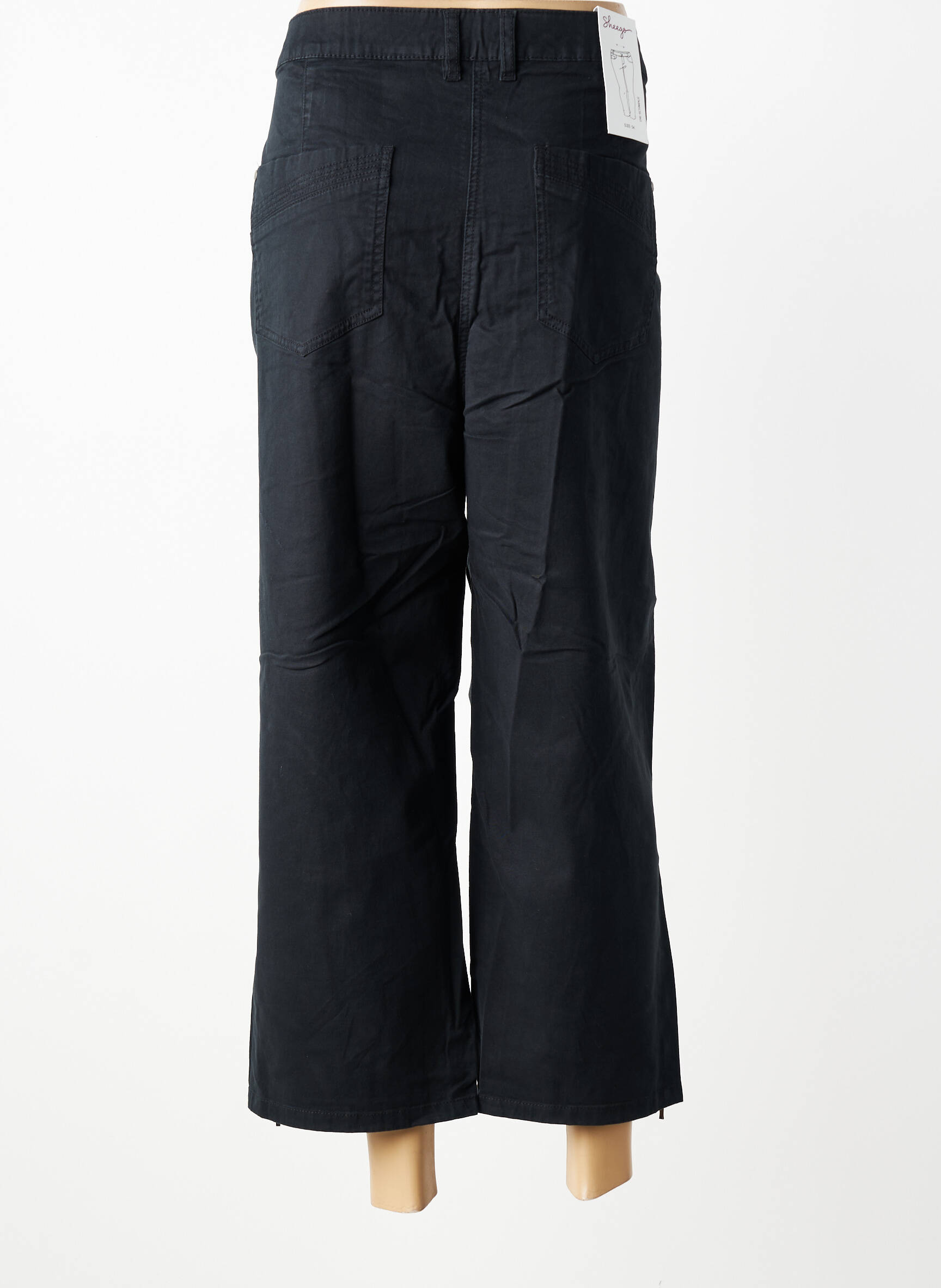 Pantalon 7/8 țesătură poplin mărime normală negru SHEEGO femeie