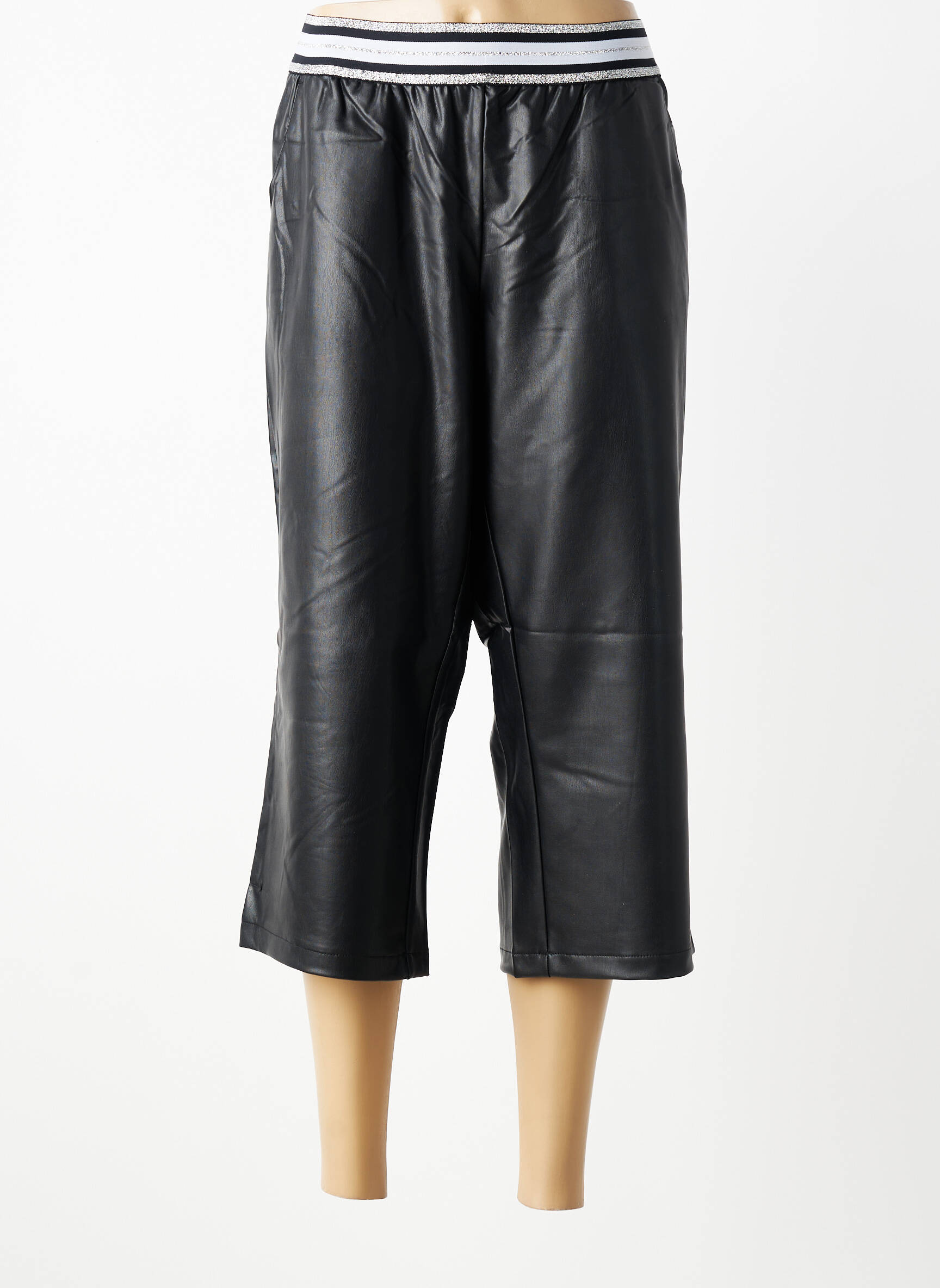 Pantalon trei sferturi elasticitate mărime normală negru SHEEGO femeie
