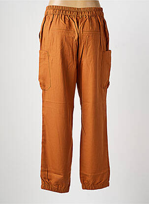 Pantalon drept țesătură poplin mărime normală portocalie SHEEGO femeie