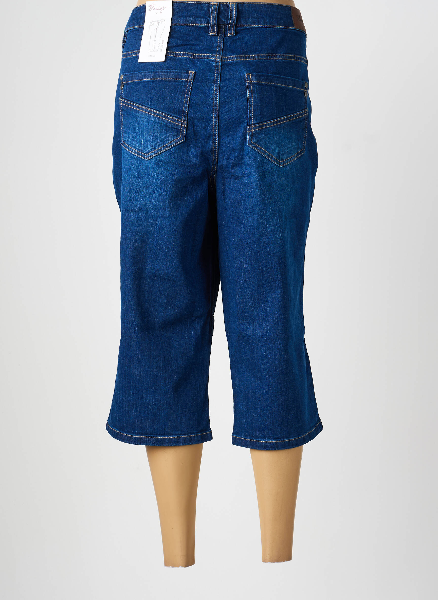 Pantalon trei sferturi talie înaltă talie înaltă albastru deschis SHEEGO femeie