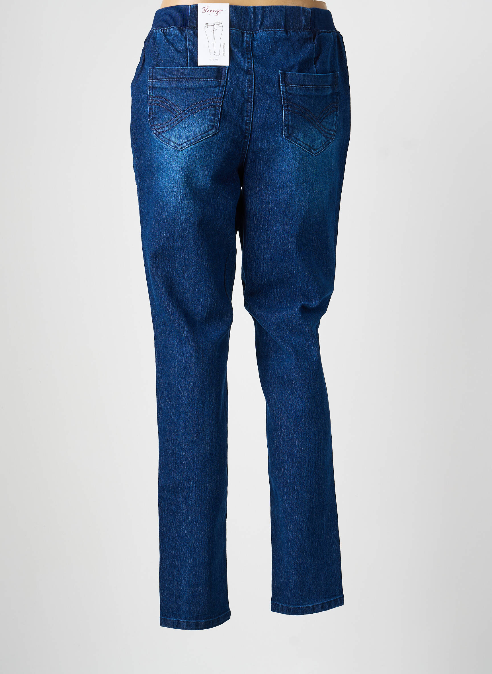 Jegging țesătură brută mărime normală albastru SHEEGO femeie