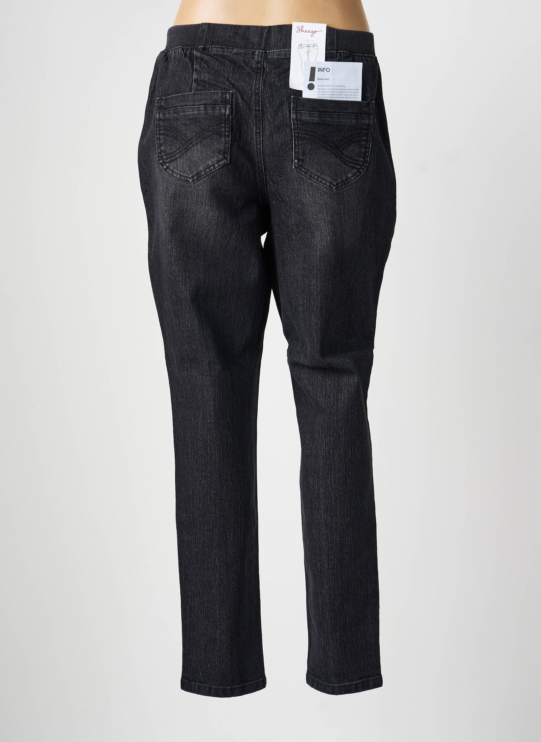 Jegging țesătură brută mărime normală negru SHEEGO femeie