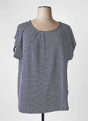 Tricou imprimeu fantezie mâneci scurte albastru SHEEGO femeie