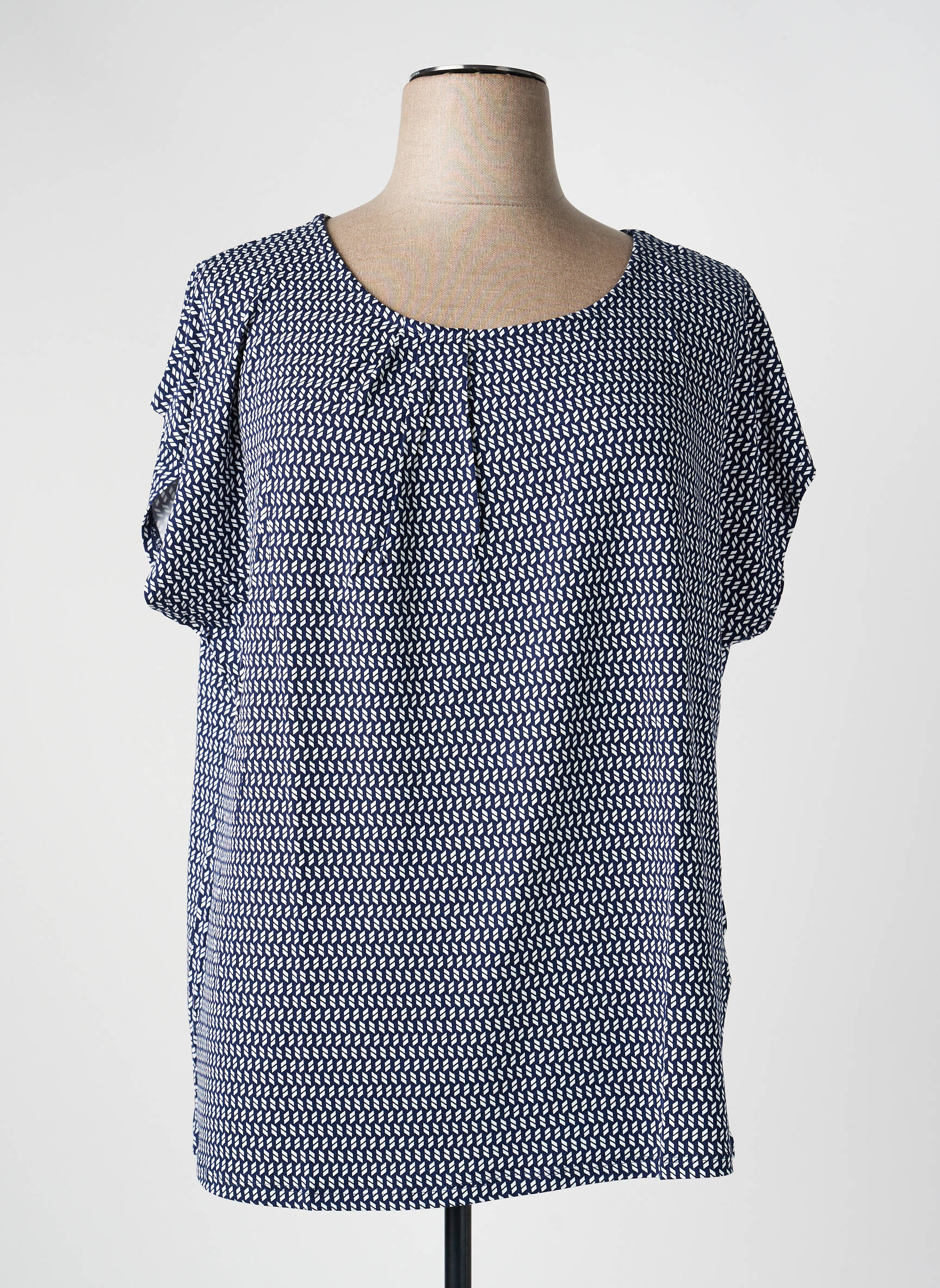 Tricou imprimeu fantezie mâneci scurte albastru SHEEGO femeie