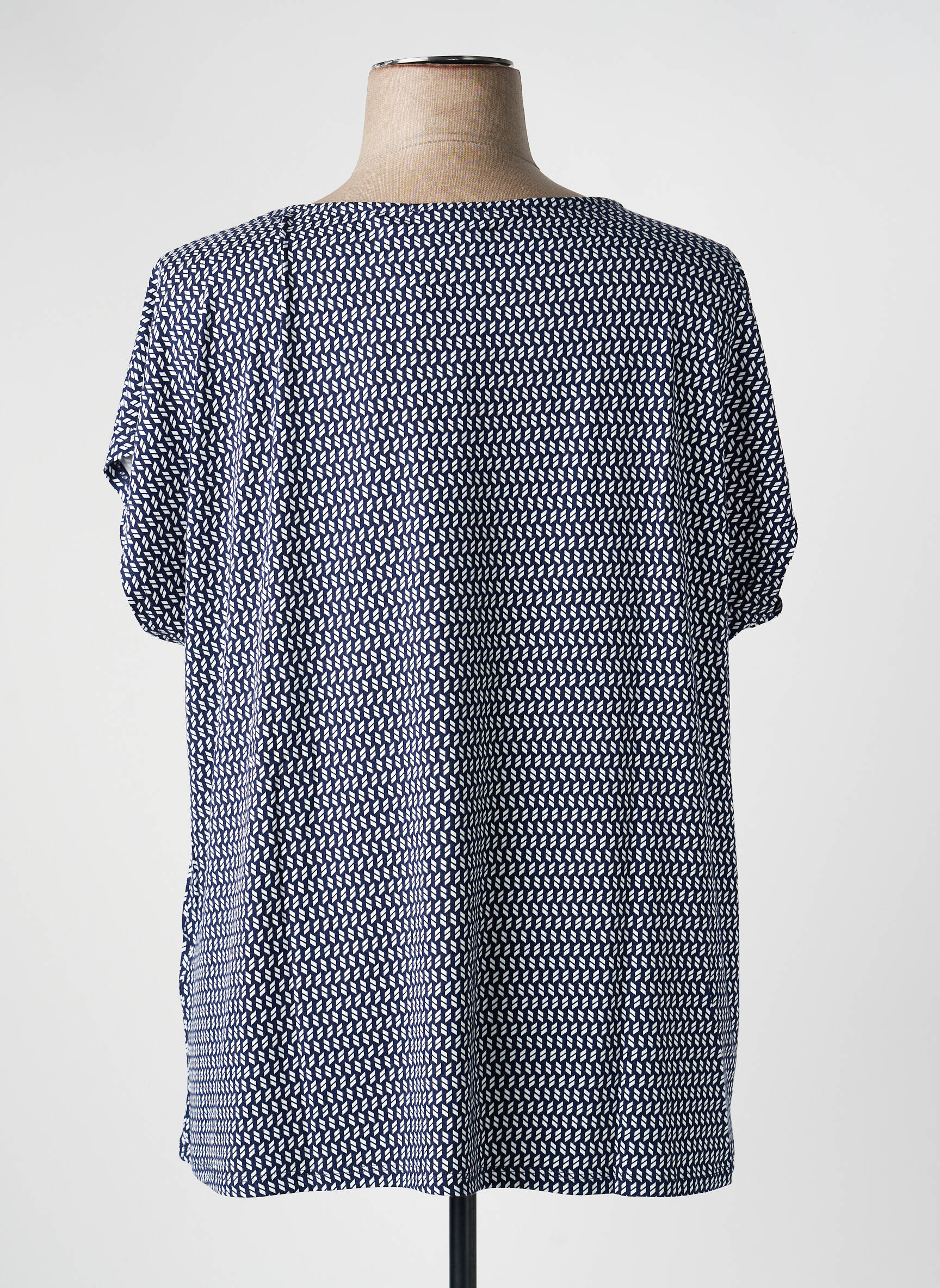 Tricou imprimeu fantezie mâneci scurte albastru SHEEGO femeie