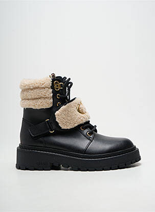 Botine/ghete țesătură satinată toc de 4 la 6 cm negru LIU JO femeie