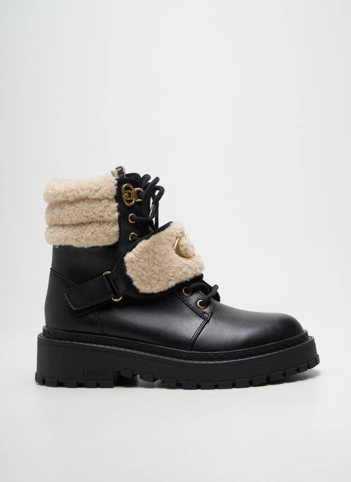 Botine/ghete țesătură satinată toc de 4 la 6 cm negru LIU JO femme