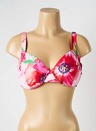Sutien de costum de baie elasticitate sutien balconet cu decolteu înalt roz YSABEL MORA femme