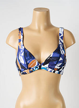 Sutien de costum de baie elasticitate sutien balconet cu decolteu înalt albastru OLYMPIA femeie