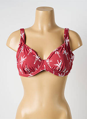 Sutien de costum de baie elasticitate sutien balconet cu decolteu înalt roz OLYMPIA femeie