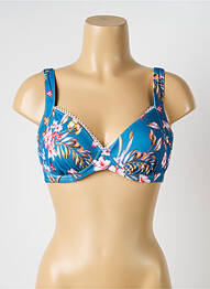 Sutien de costum de baie elasticitate sutien balconet cu decolteu înalt albastru OLYMPIA femme