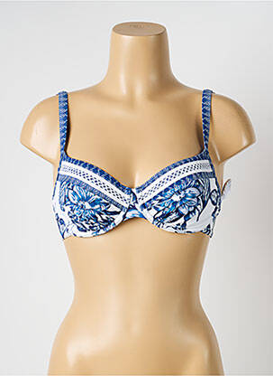 Sutien de costum de baie elasticitate sutien balconet cu decolteu înalt albastru OLYMPIA femeie