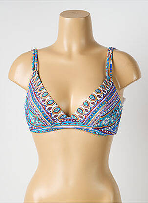 Sutien de costum de baie elasticitate sutien balconet cu decolteu înalt albastru OLYMPIA femeie
