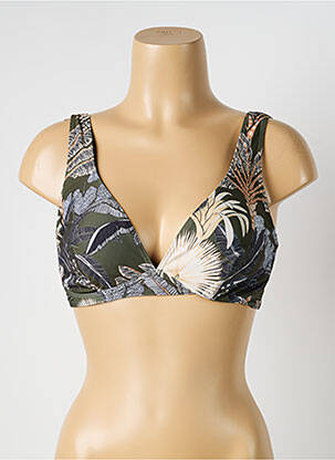 Sutien de costum de baie bretele elastice reglabile sutien balconet cu decolteu înalt verde SUNFLAIR femeie