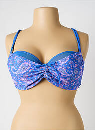 Sutien de costum de baie bretele elastice reglabile sutien balconet cu decolteu înalt albastru YSABEL MORA femme