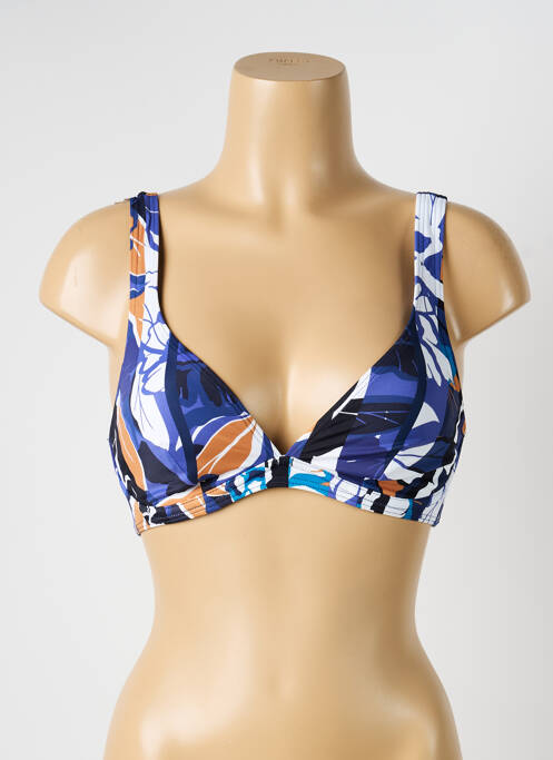 Sutien de costum de baie elasticitate sutien balconet cu decolteu înalt albastru OLYMPIA femme