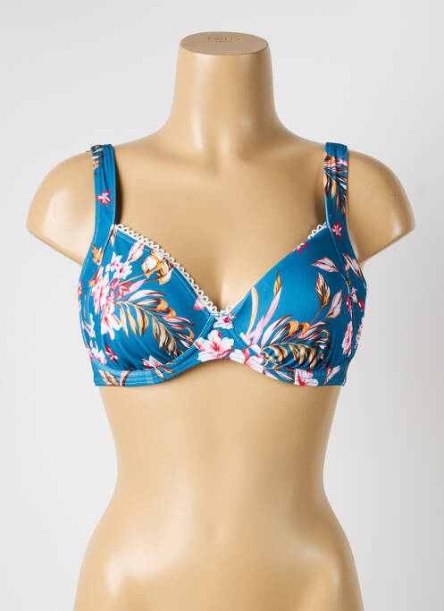 Sutien de costum de baie elasticitate sutien balconet cu decolteu înalt albastru OLYMPIA femme