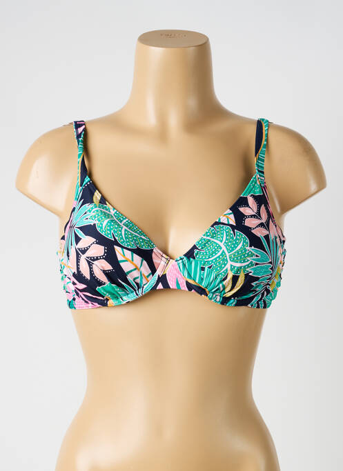 Sutien de costum de baie elasticitate sutien cu susținere înaltă și burete detașabil albastru SUNMARIN femme