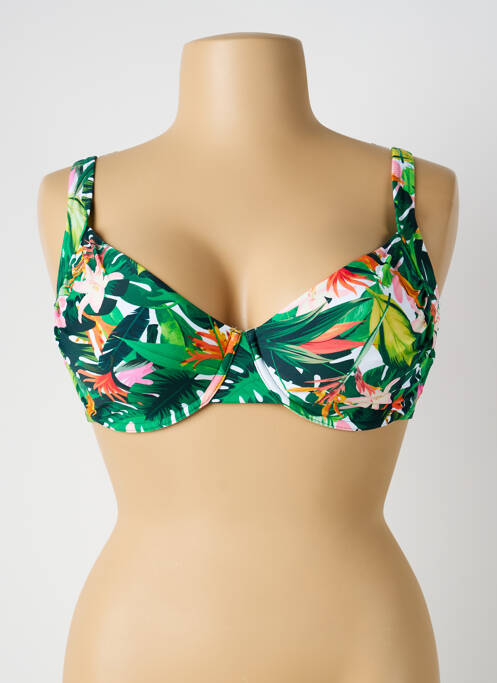 Sutien de costum de baie elasticitate sutien balconet cu decolteu înalt verde YSABEL MORA femme
