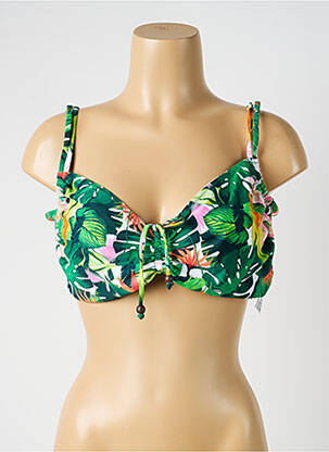 Sutien de costum de baie bretele elastice reglabile sutien balconet cu decolteu înalt verde YSABEL MORA femeie
