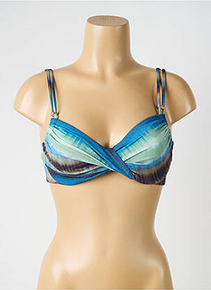 Sutien de costum de baie elasticitate sutien balconet cu decolteu înalt albastru OPERA femeie