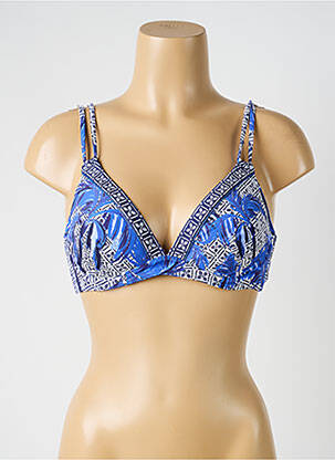 Sutien de costum de baie elasticitate sutien balconet cu decolteu înalt albastru OLYMPIA femeie